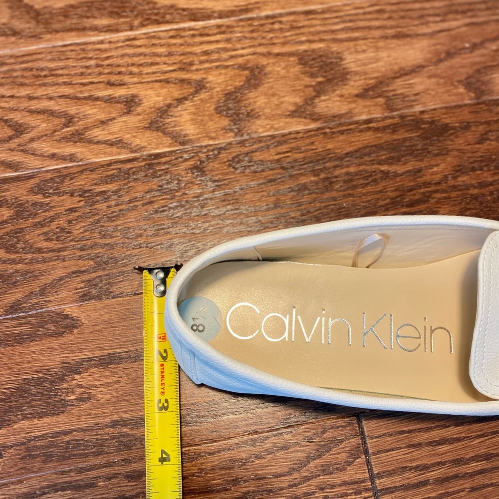 Calvin Klein Loafers Flat White with Bow Knot Charm Driving Moccasins - Picture 15 of 16